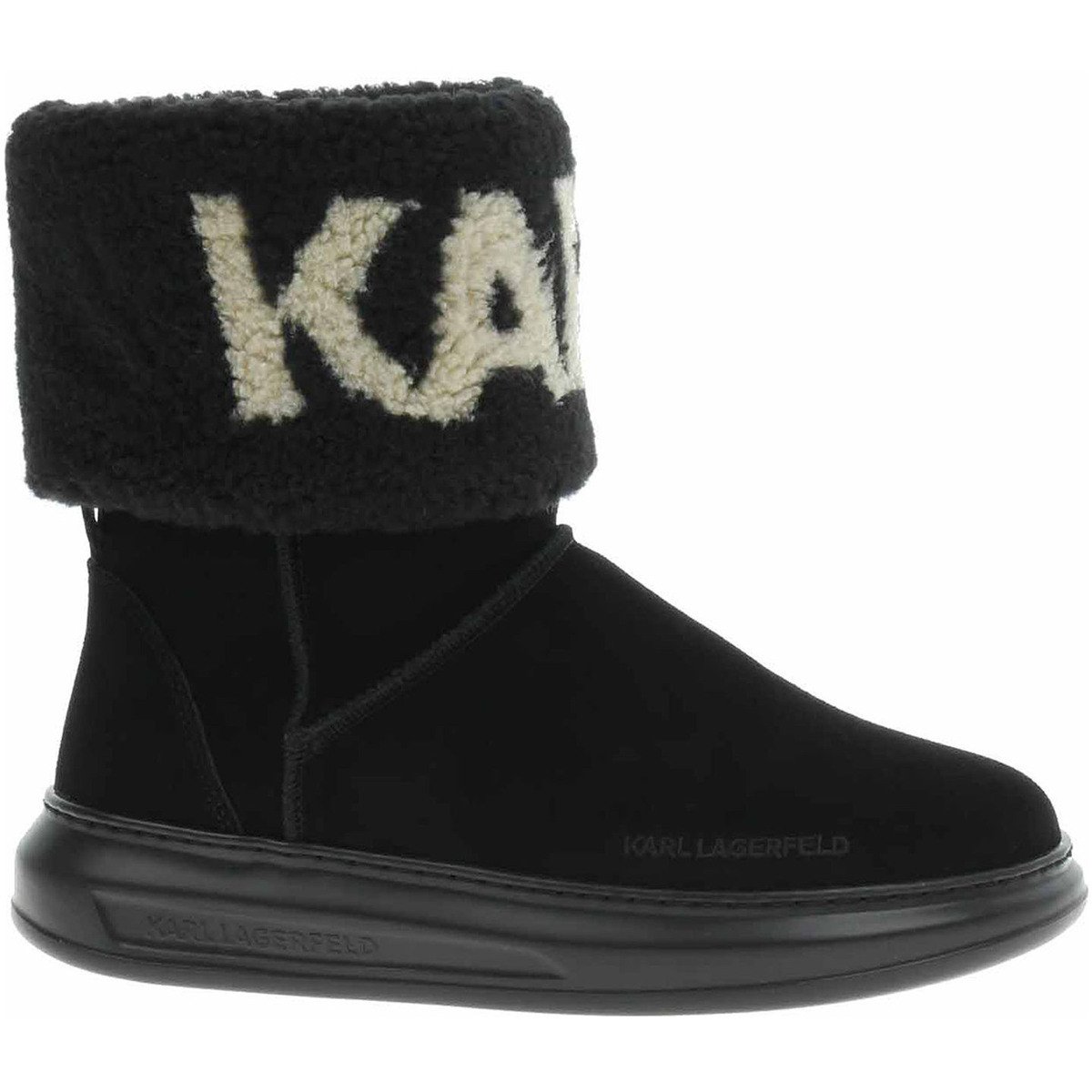 Karl Lagerfeld  Dámské polokozačky  KL44552 Black Suede  Černá