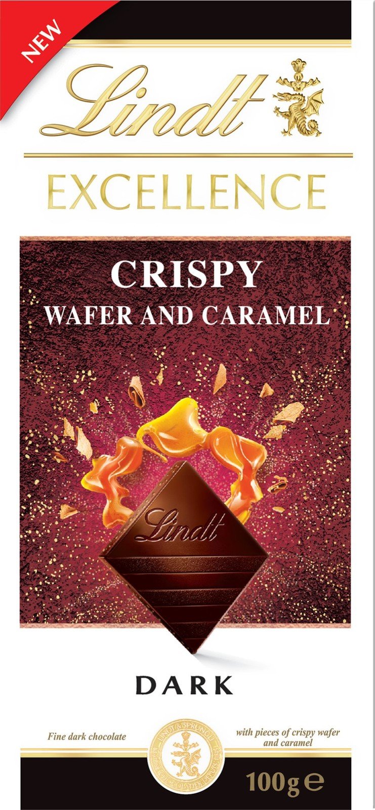 Lindt Excellence Dark Crispy Wafer & Caramel 100 g