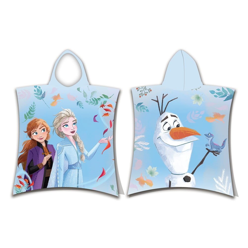 Modré froté dětské pončo Frozen 2 – Jerry Fabrics