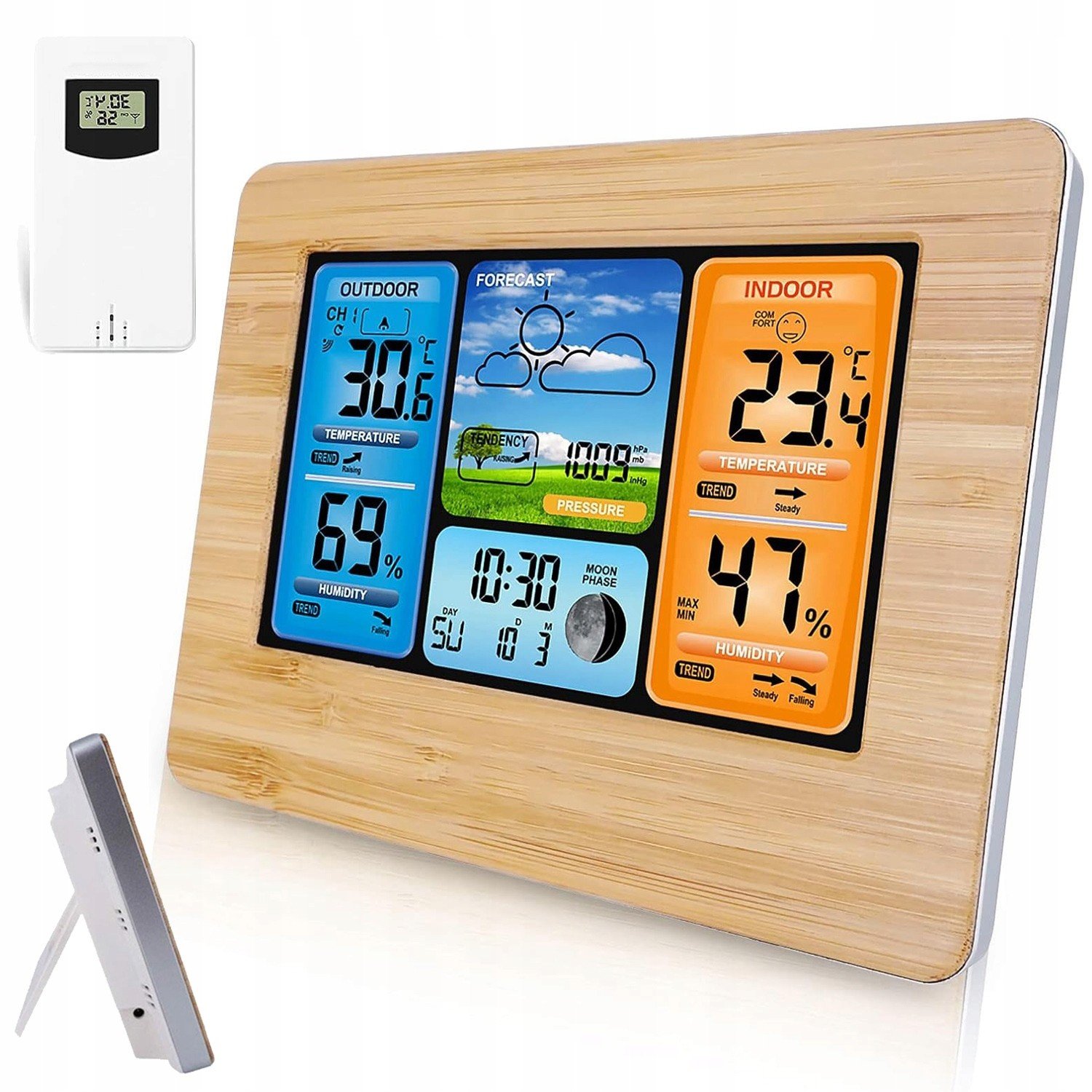 Přesná Meteostanice Bezdrátový Teploměr Automatické Datum Hodina