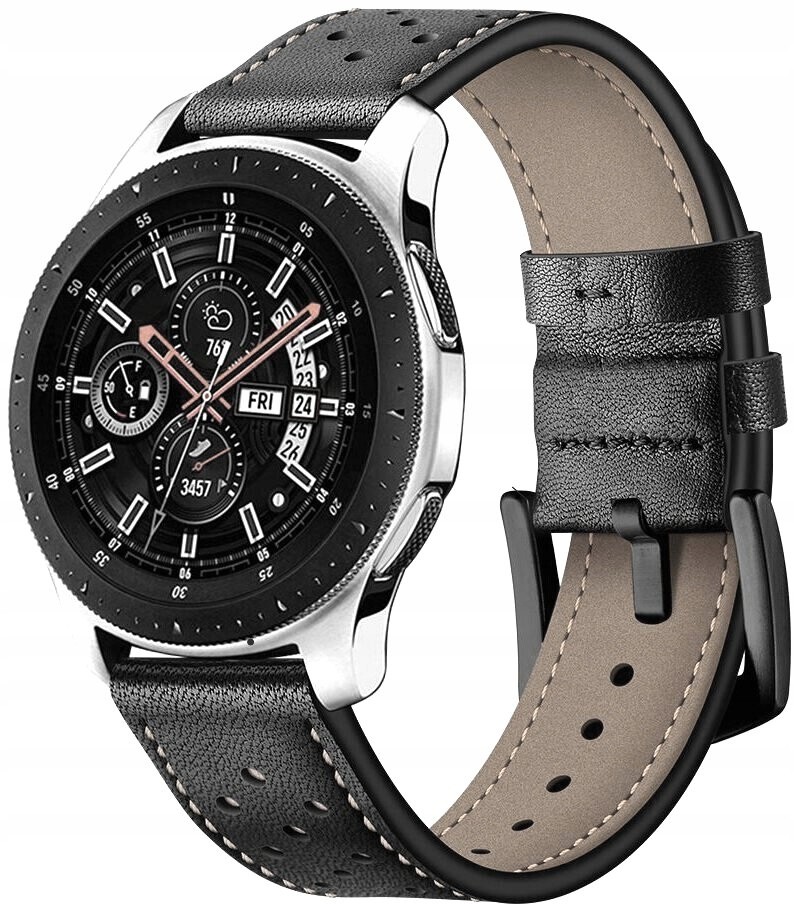 Kožený řemínek Tech-Protect pro Samsung Galaxy Watch 46mm černý