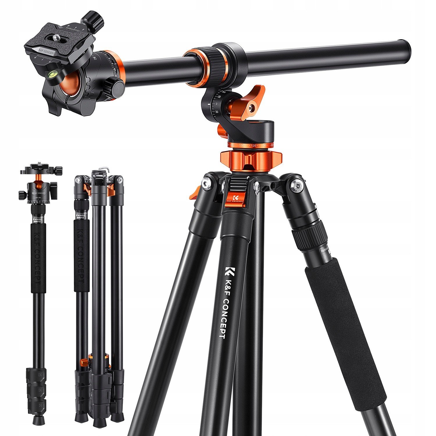 Stativ fotografický 230cm K&f T254A7 lomený sloupek monopod KF09.119