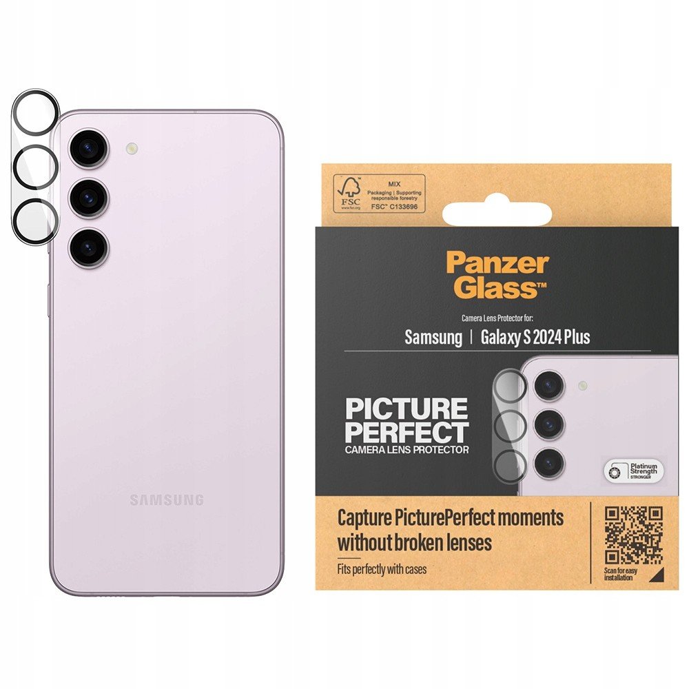 Tvrzené sklo pro Galaxy S24 Plus, PanzerGlass, rychlé na objektiv