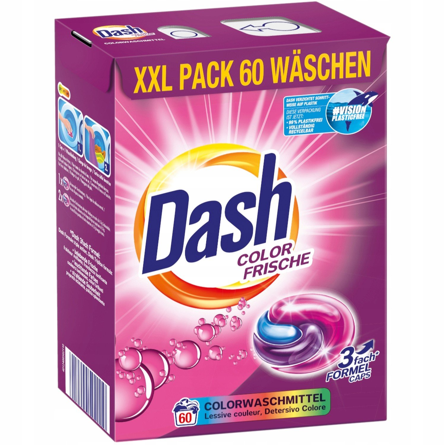 Dash Kapsle na barevné prádlo 3in1 60ks německá kvalita originál