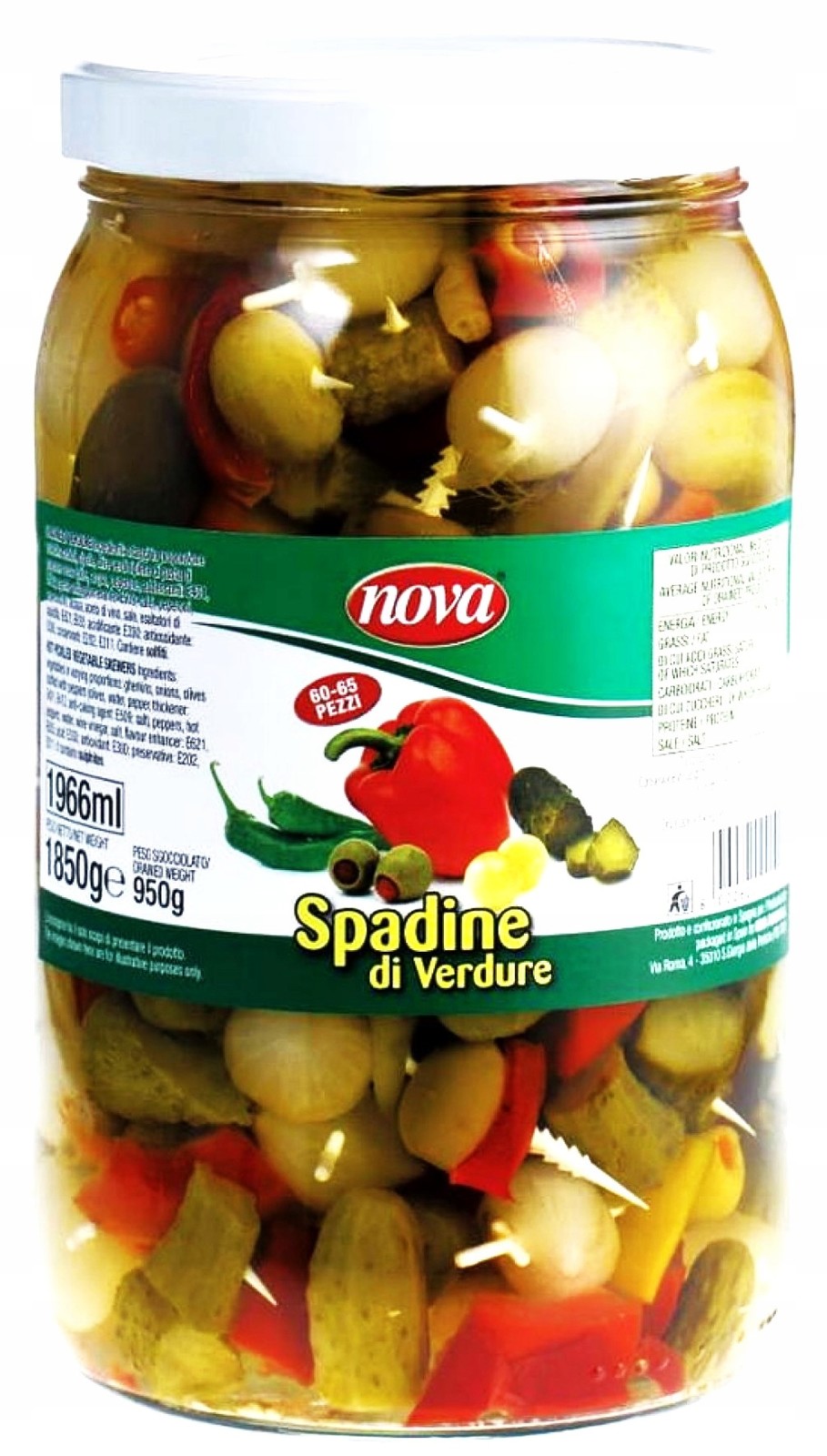 Zeleninové zátky „spadine di verdure“ Nova (60-65 kusů) 950g Itálie