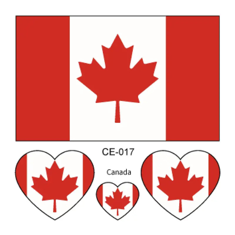 Sada 4 tetování vlajka Kanada 6x6 cm 1 ks