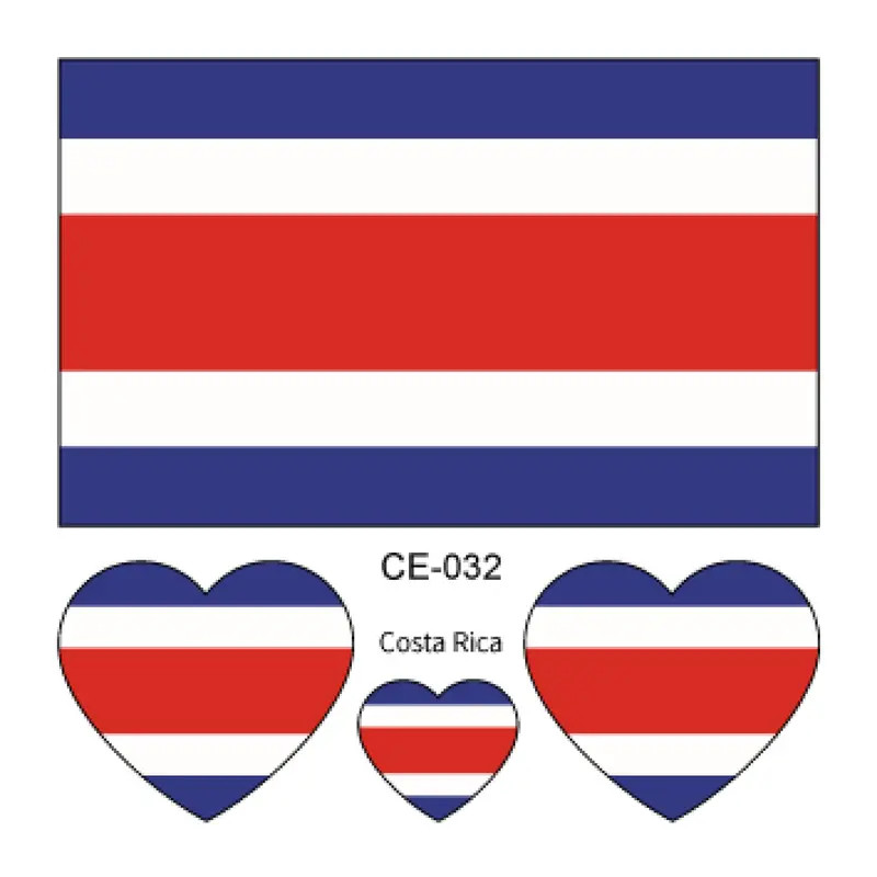 Sada 4 tetování vlajka Kostarika 6x6 cm 1 ks