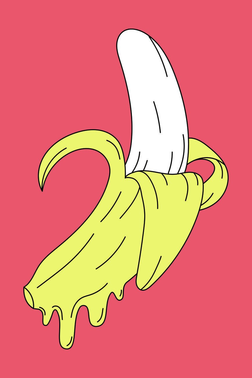 jay stanley Ilustrace Melting Pink Banana, jay stanley, (26.7 x 40 cm)