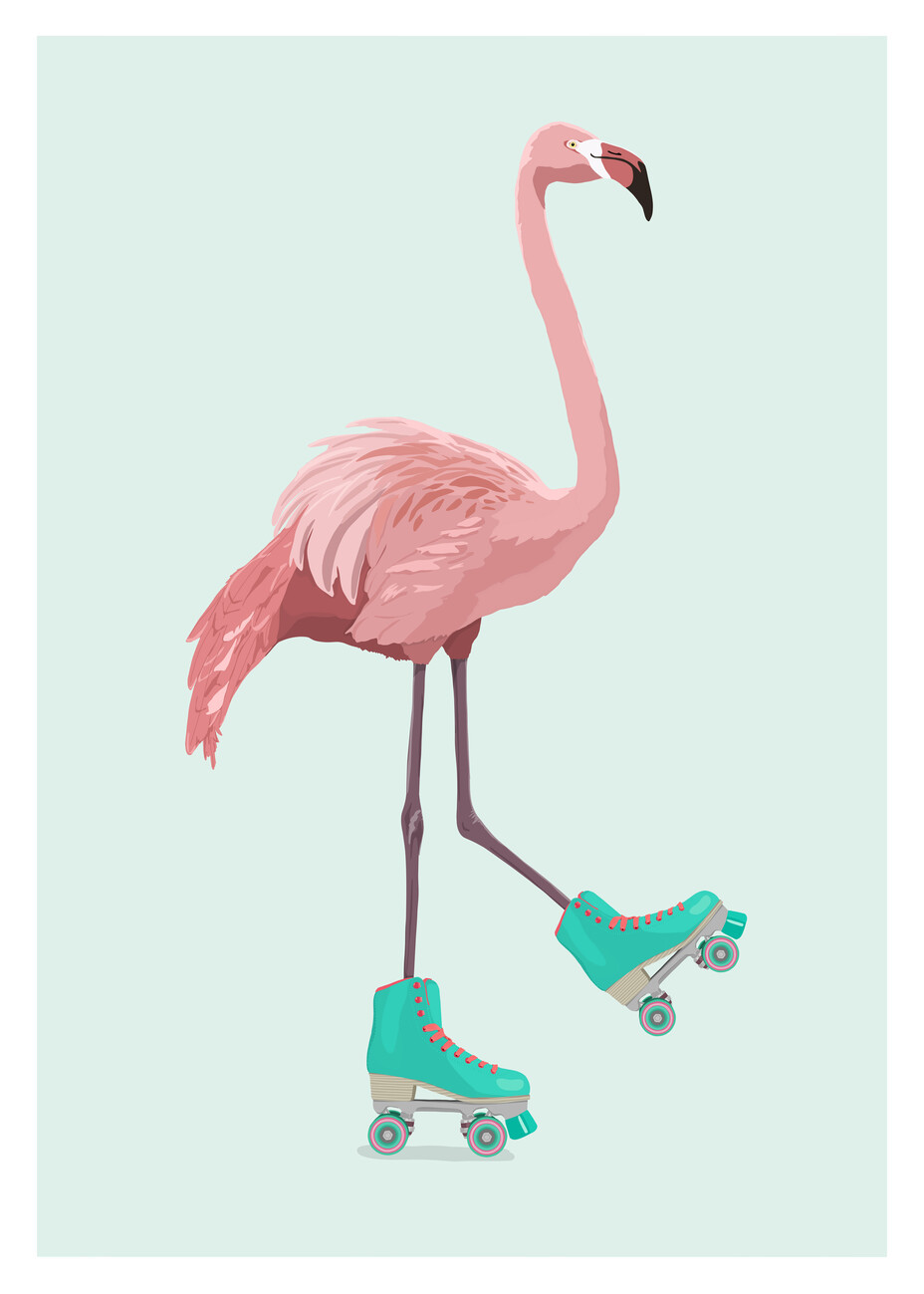 ByKammille Ilustrace Flamingogo, ByKammille, (30 x 40 cm)