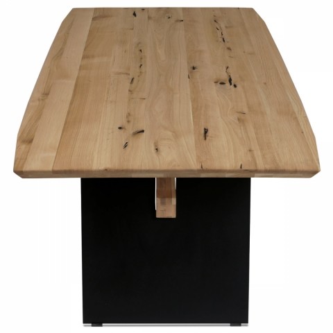 Stůl jídelní, 200x100 cm,masiv dub, zkosená hrana, kovová noha, černý lak DS-M200 DUB DS-M200 DUB Autronic