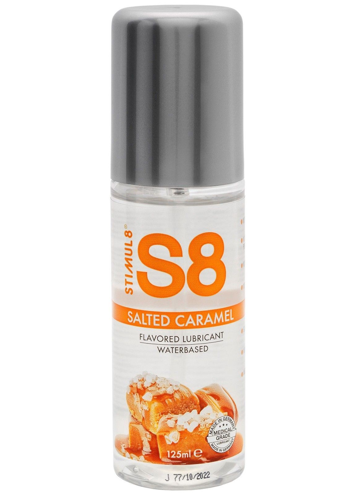 Stimul8 Ochucený lubrikační gel S8 Salted Caramel – STIMUL8 (slaný karamel, 125 ml)