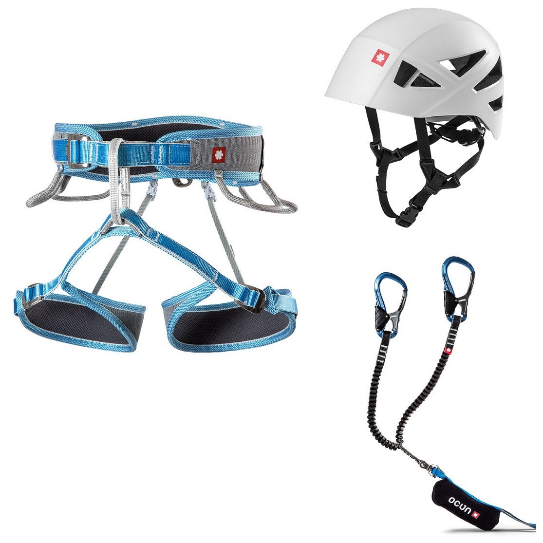 Ferratový set Ocún Via Ferrata Twist Tech Eco Captur Pro Swivel Shard Set Velikost: L-XL / Barva: modrá/šedá