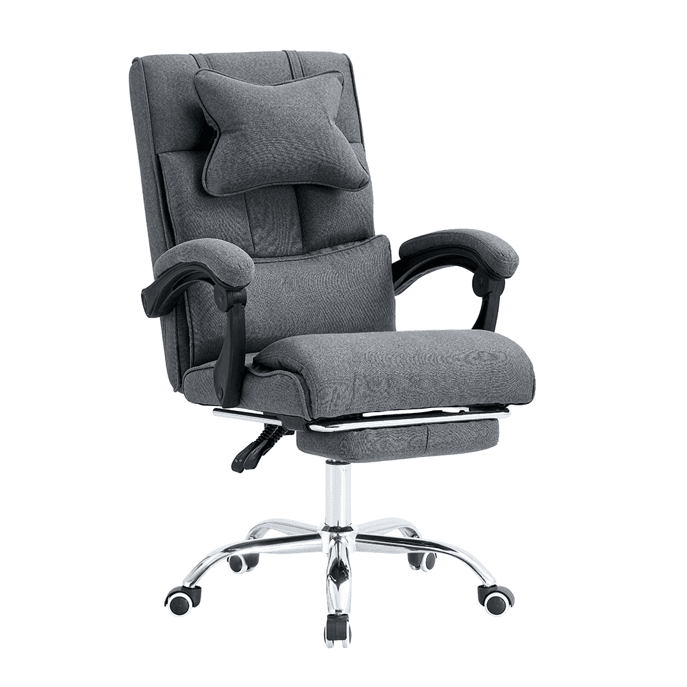 Kancelářské křeslo s výsuvnou podnoží, šedá/chrom, WALDOR