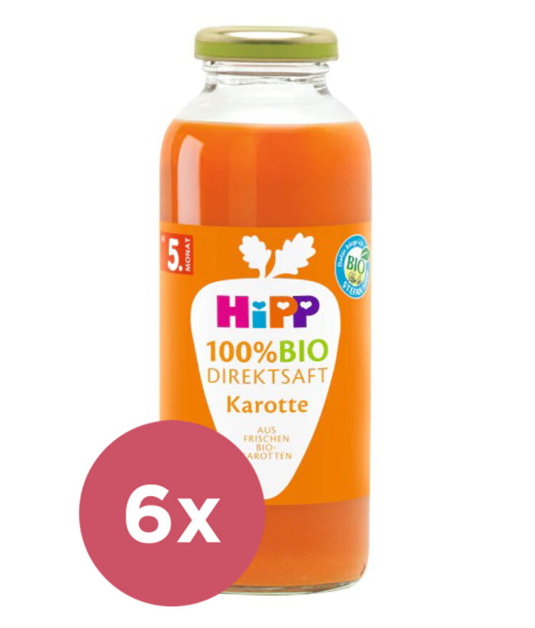 6x HiPP 100 % Bio Juice Karotková šťáva