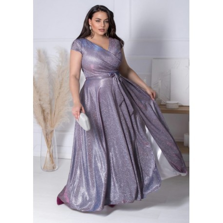 Dámské dlouhé společenské šaty VIVIEN Lila, Velikost 46, Barva Lila BOSCA FASHION 506-3
