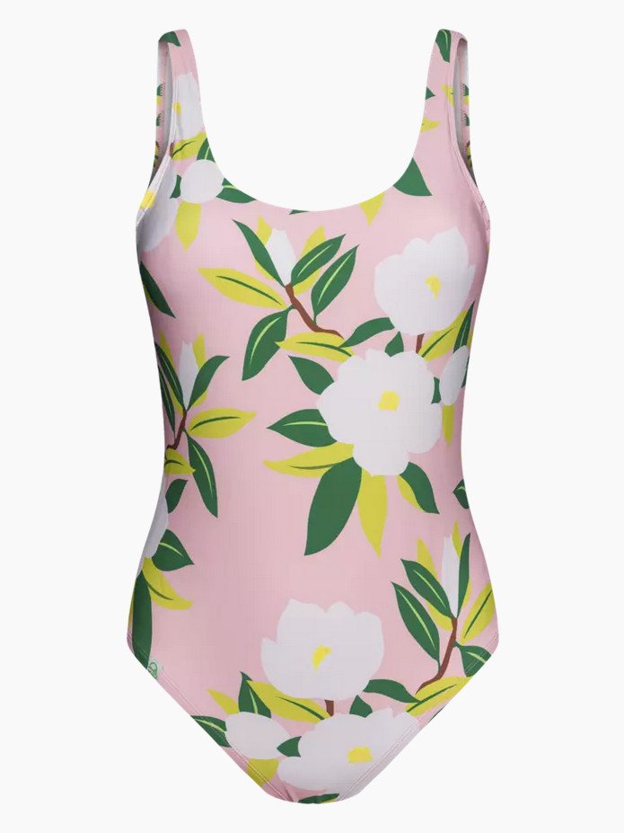 Veselé dámské jednodílné plavky Dedoles Bílé růže (D-F-BW-SW-OPS-C-1589) S