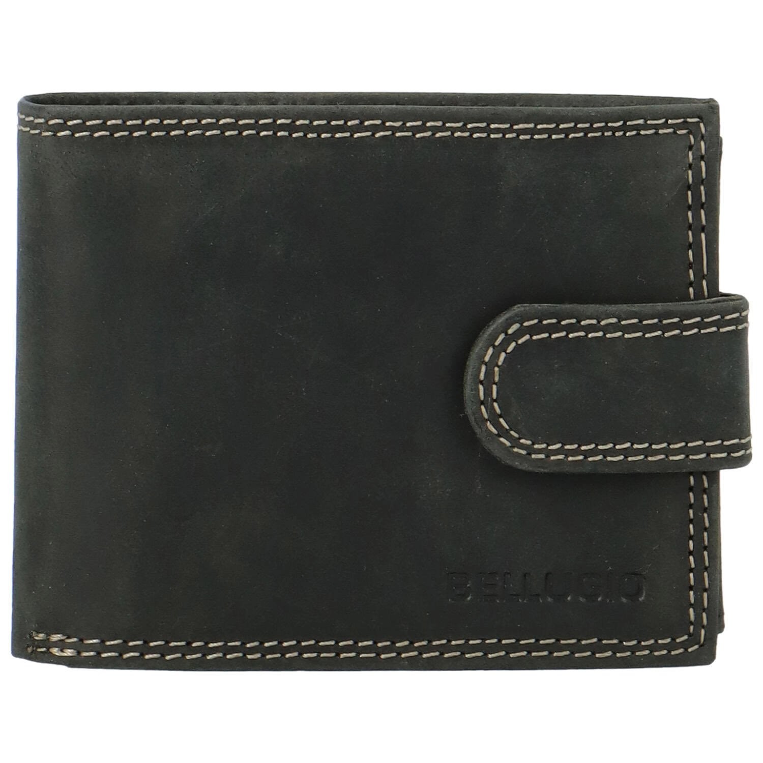 Pánská kožená peněženka černá - Bellugio Lokys černá