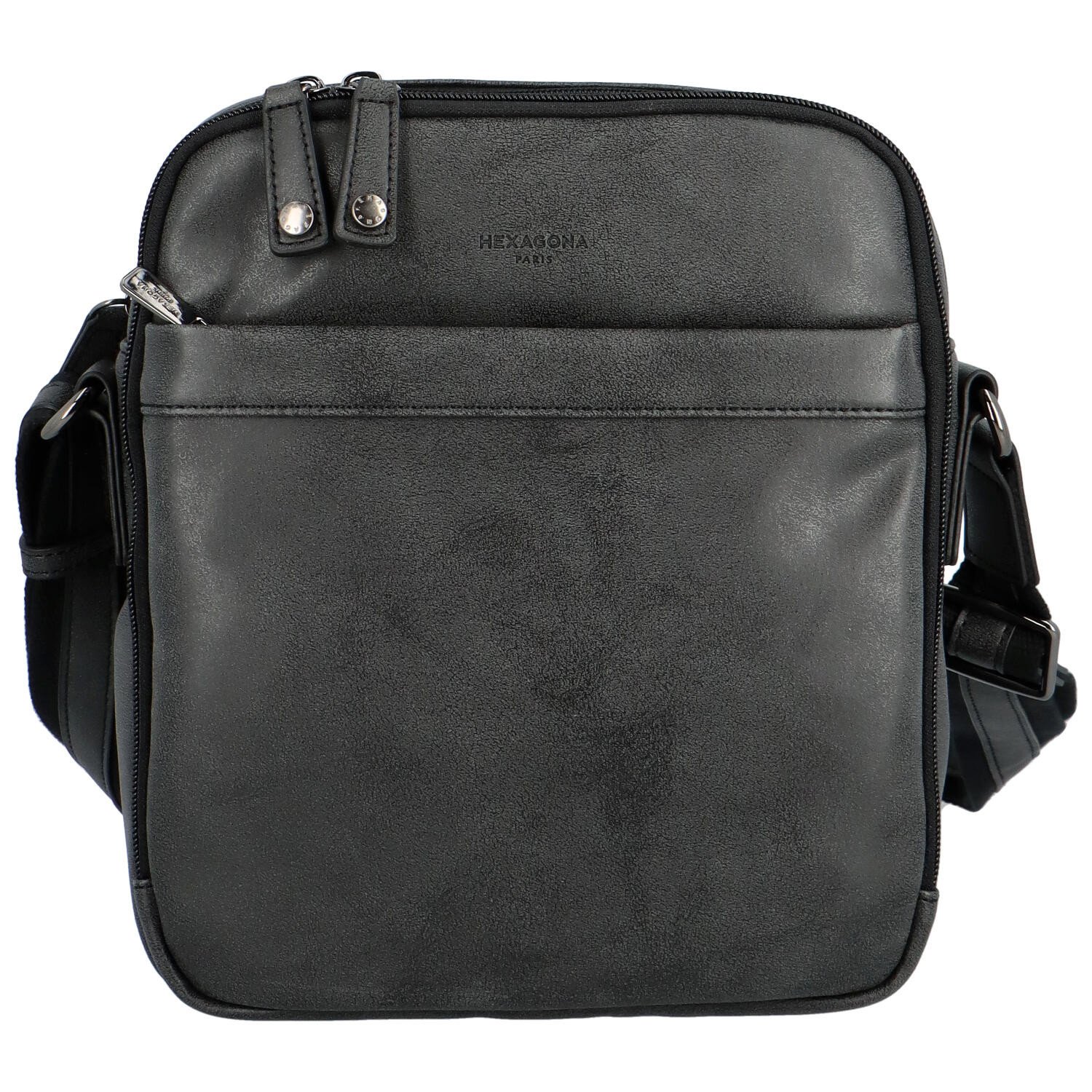 Pánská kožená crossbody taška černá - Hexagona Bermund černá