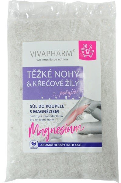 Vivaco VivaPharm Sůl Magnesium TĚŽKÉ NOHY & KŘEČOVÉ ŽÍLY 1000 g