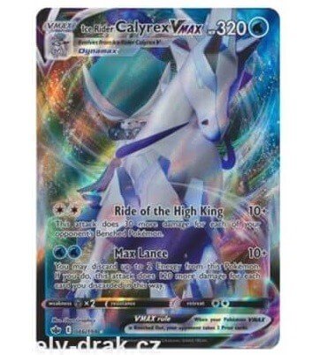 Pokémon karta Ice Rider Calyrex VMAX z League battle decku