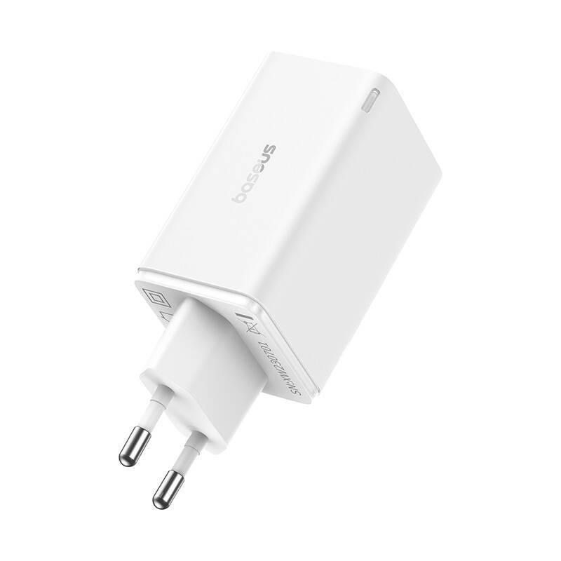 Síťová nabíječka Baseus GaN6 Pro, 2xUSB-C + 2xUSB, 65W (bílá)