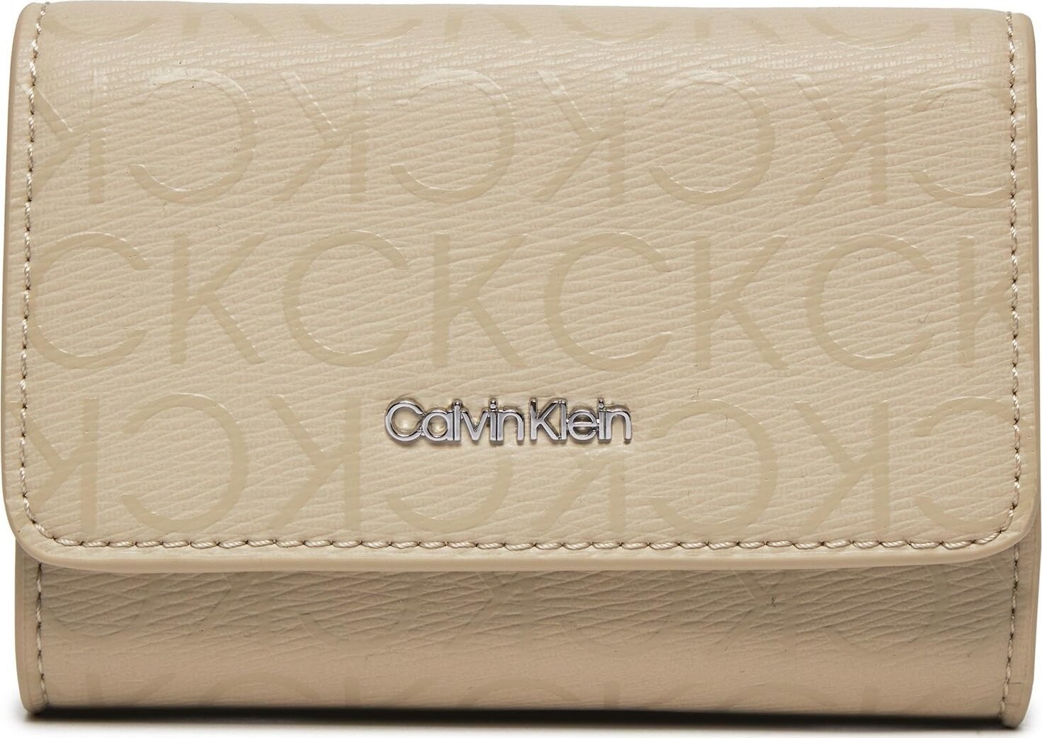 Malá dámská peněženka Calvin Klein Ck Must Small Trifold_Epi Mono K60K611931 Stoney Beige Epi Mono PEA