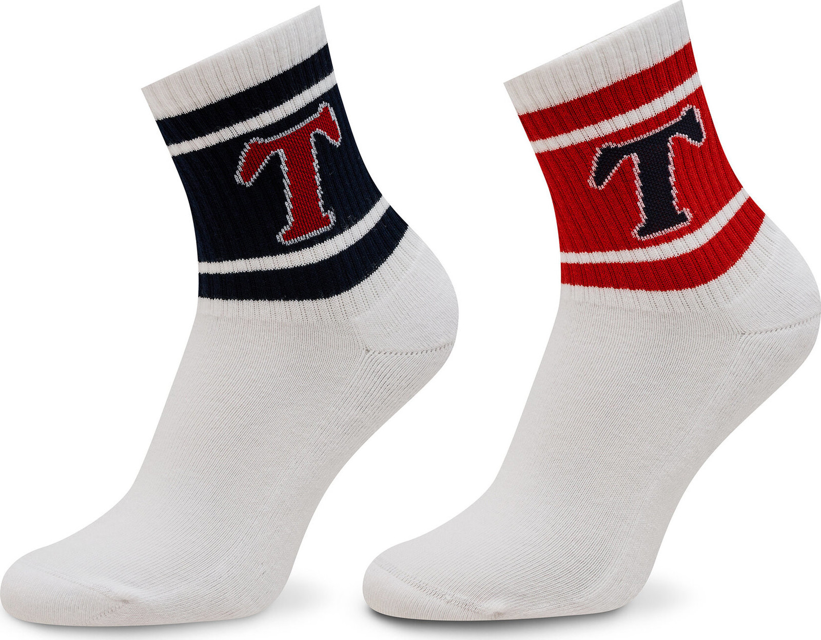 Sada 2 párů vysokých ponožek unisex Tommy Jeans 701228093 Hot Red
