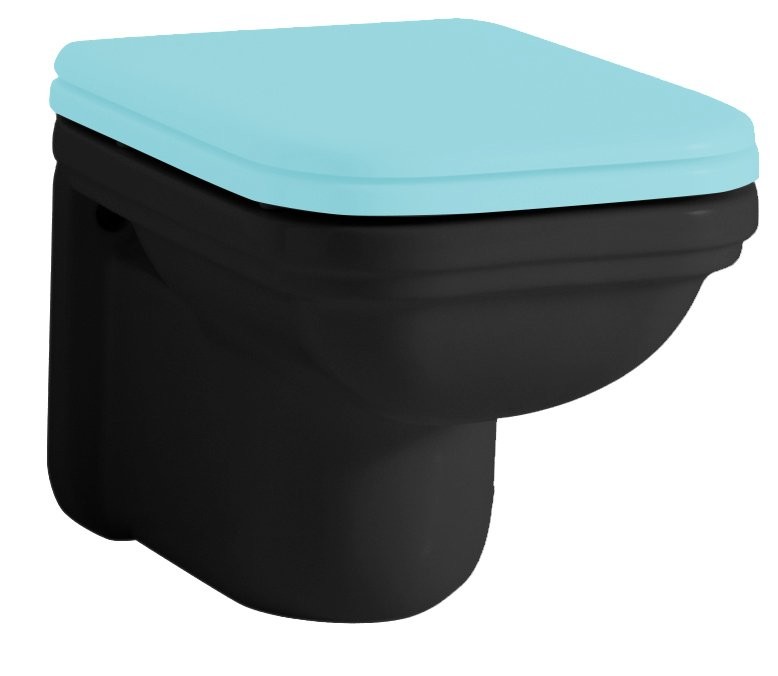 Kerasan WALDORF závěsná WC mísa, 37x55cm, černá mat