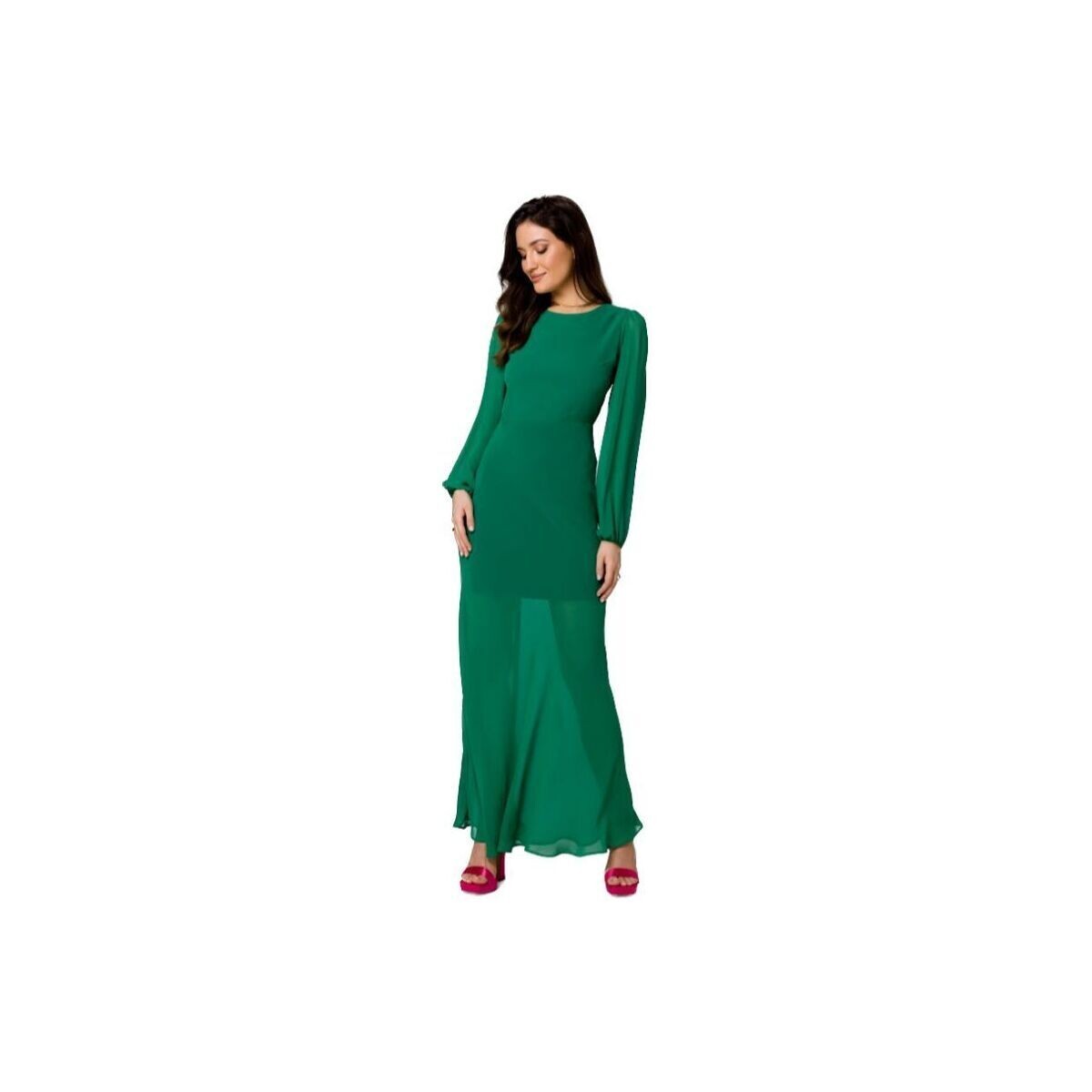 Makover  Dámské maxi šaty Annare K166 světle zelená  Zelená