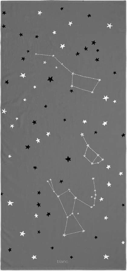 Tmavě šedá osuška 70x150 cm Constellation – Blanc