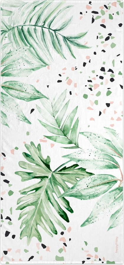 Bílo-zelená osuška 70x150 cm Delicate – Happy Friday