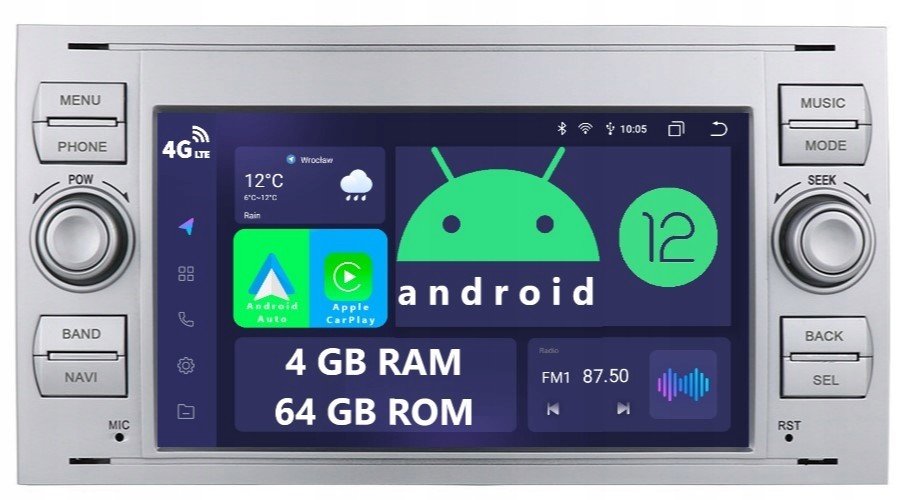 Rádio Android Ford Connect Focus 2 C-max S-max Galaxy Kuga Mondeo 4 Carplay