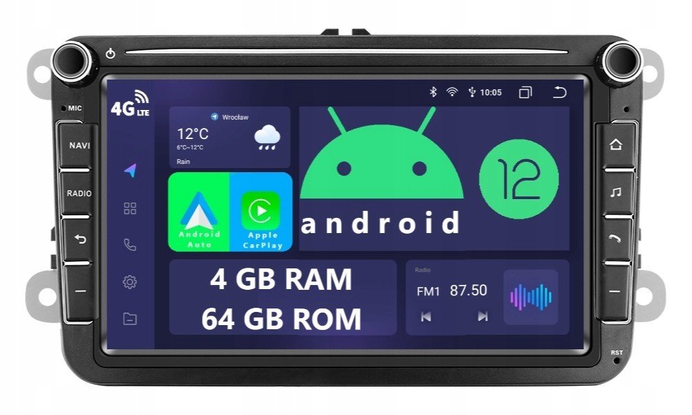 Rádio Android Skoda Rapid Roomster Seat Leon II Altea XL Toledo 3 Alhambra