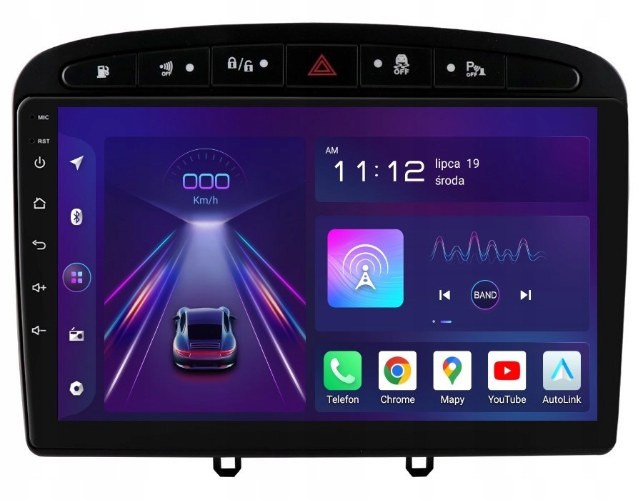 Radio 2DIN Navigace Android Peugeot 308 8/256 Gb Dsp Carplay Lte