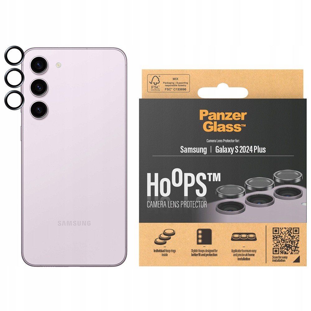Tvrzené sklo na fotoaparát PanzerGlass Hoops pro Galaxy S24 Plus