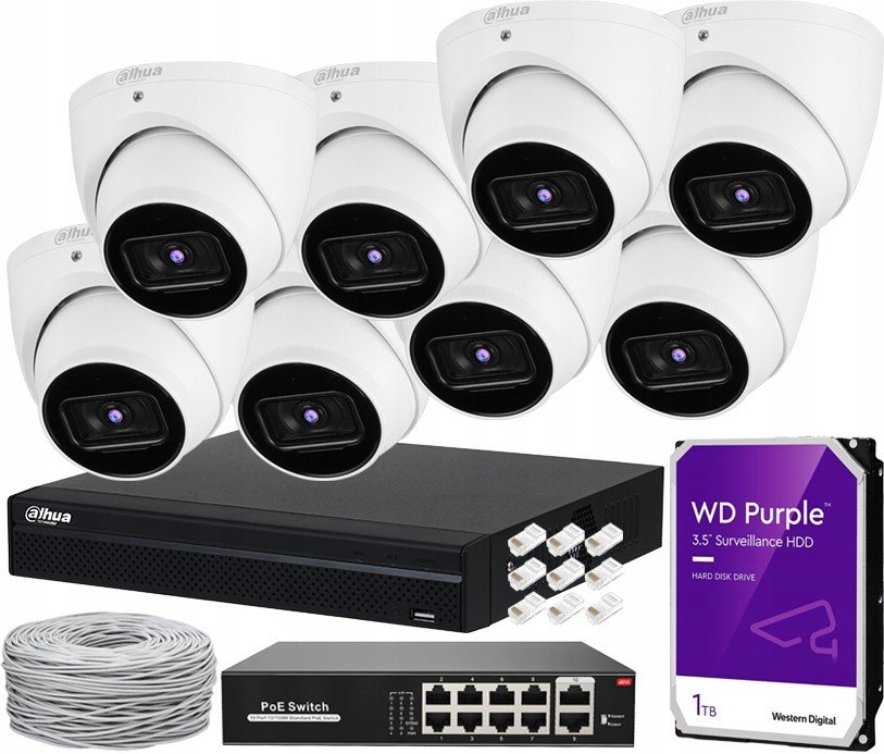 Ip monitorovací sada 8 kamer Dahua WizSense 5Mpx PoE Ir 50m Aplikace