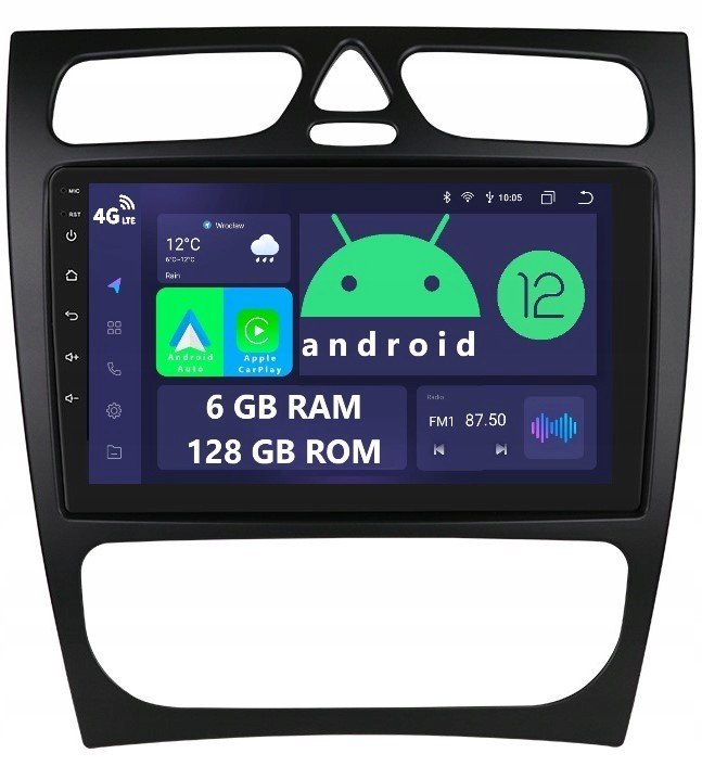 Rádio Android 2DIN Mercedes W203 w209 6/128 Gb Dsp Carplay