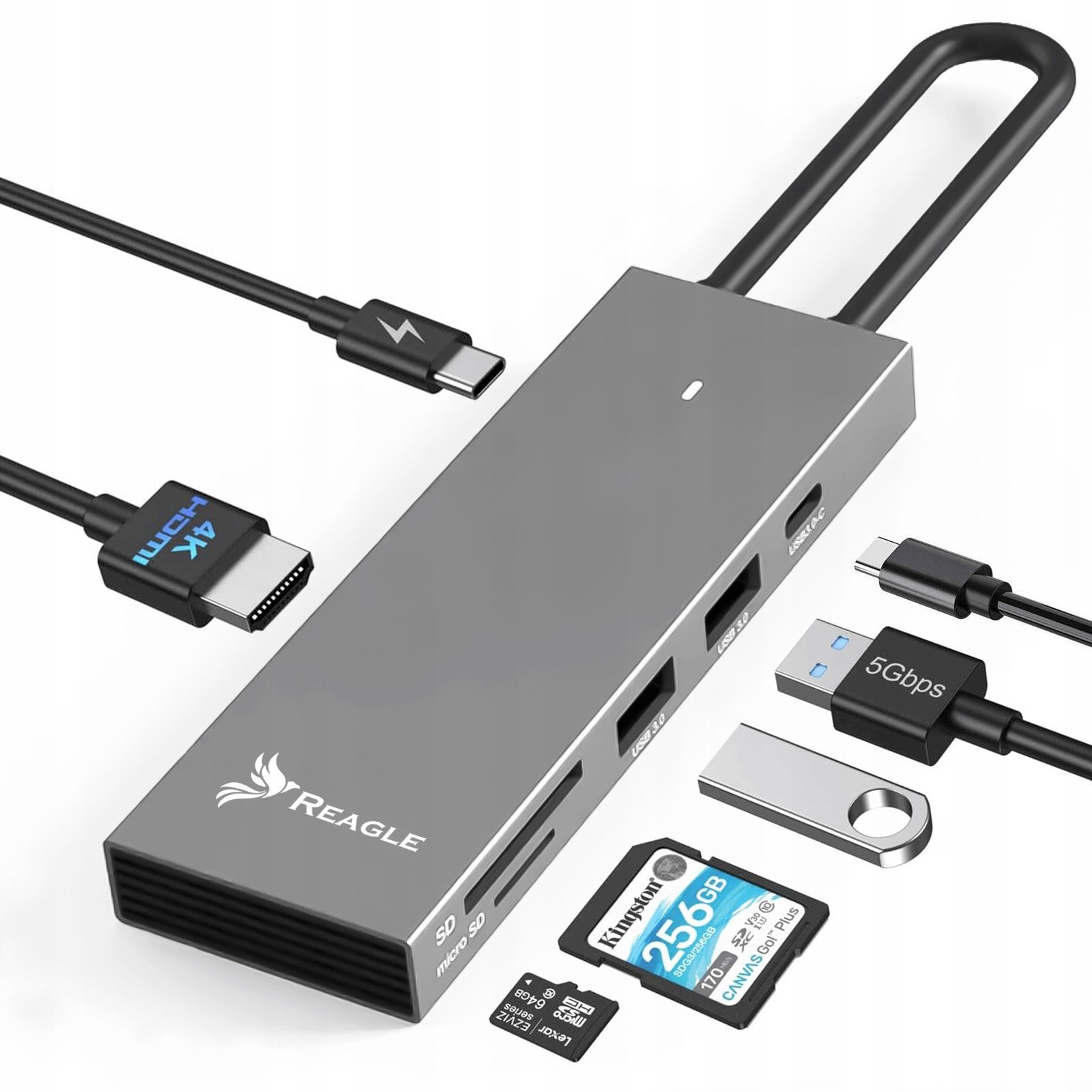 Usb-c Hdmi Hub 4K 60Hz 2K 144Hz Usb-c 3.2 Pd 100W Čtečka Karet M1 M2