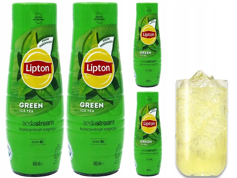 4x Syrop Sodastream Lipton Green Ice Tea Do Saturatora 9L Nápojů s 440ml