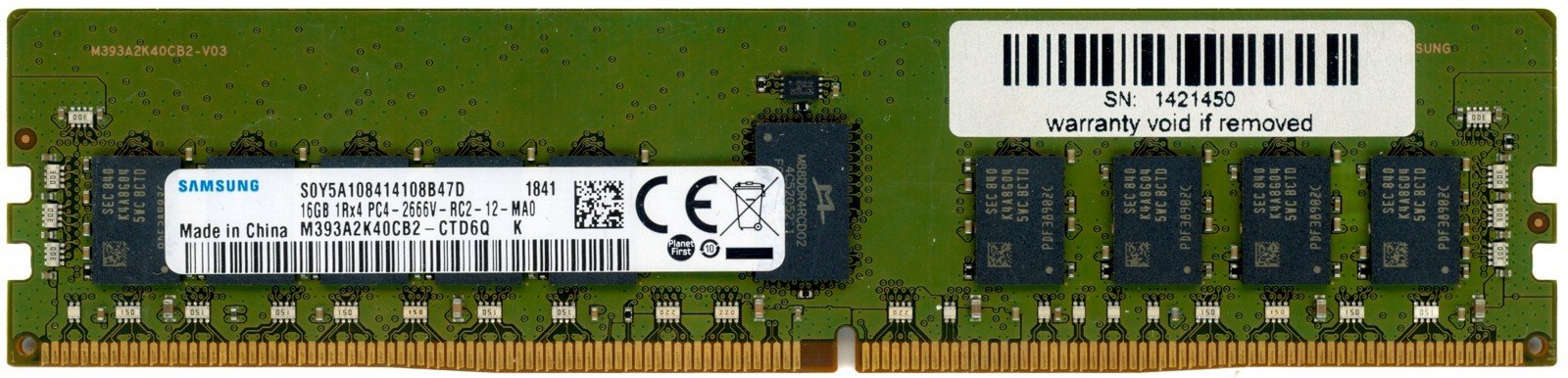 Samsung M393A2K40CB2-CTD6Q 16GB DDR4 2666MHz Reg Ecc