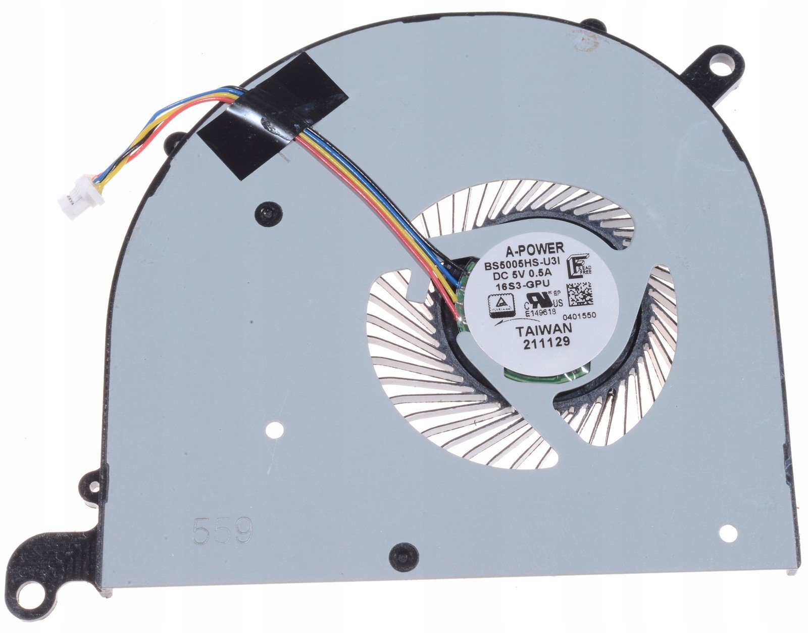 4pin ventilátor PS63 BS5005HS-U3I DC 5V 0.5A 16S3-GPU Msi Prestige 15