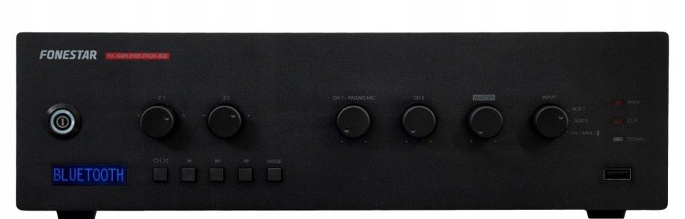 Fonestar PROX-60Z Zónový zesilovač 60 W Rms 100 V Bt Usb Fm přehrávač