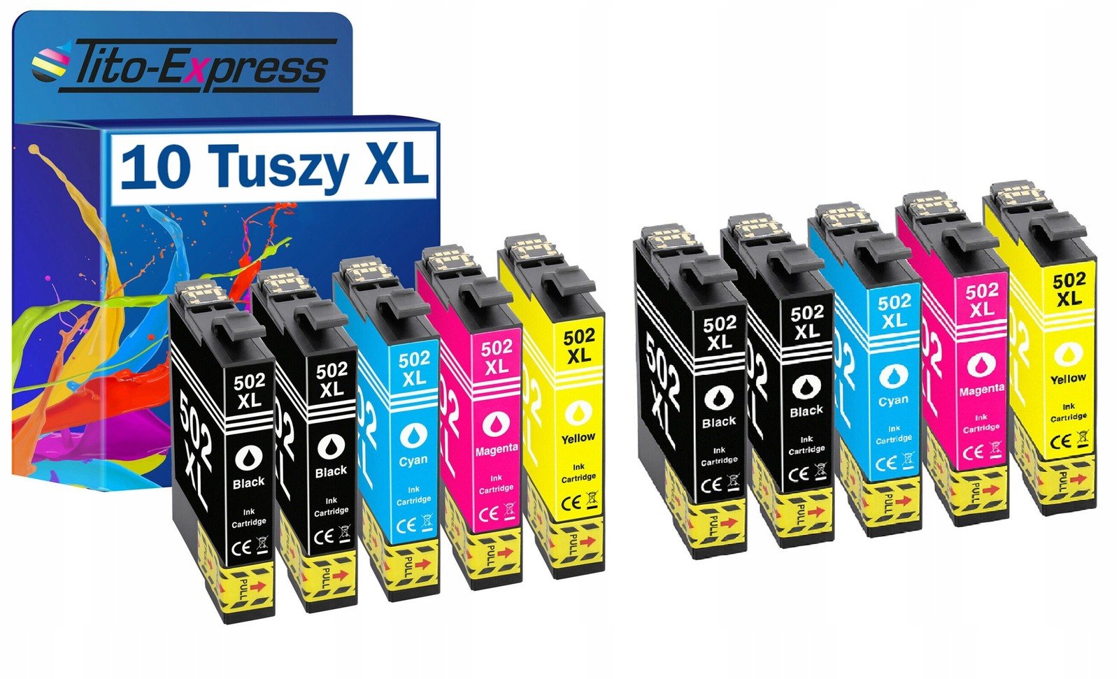 10x inkoustové náplně pro Epson 502 XL XP-5100 WF-2800 WF-2860