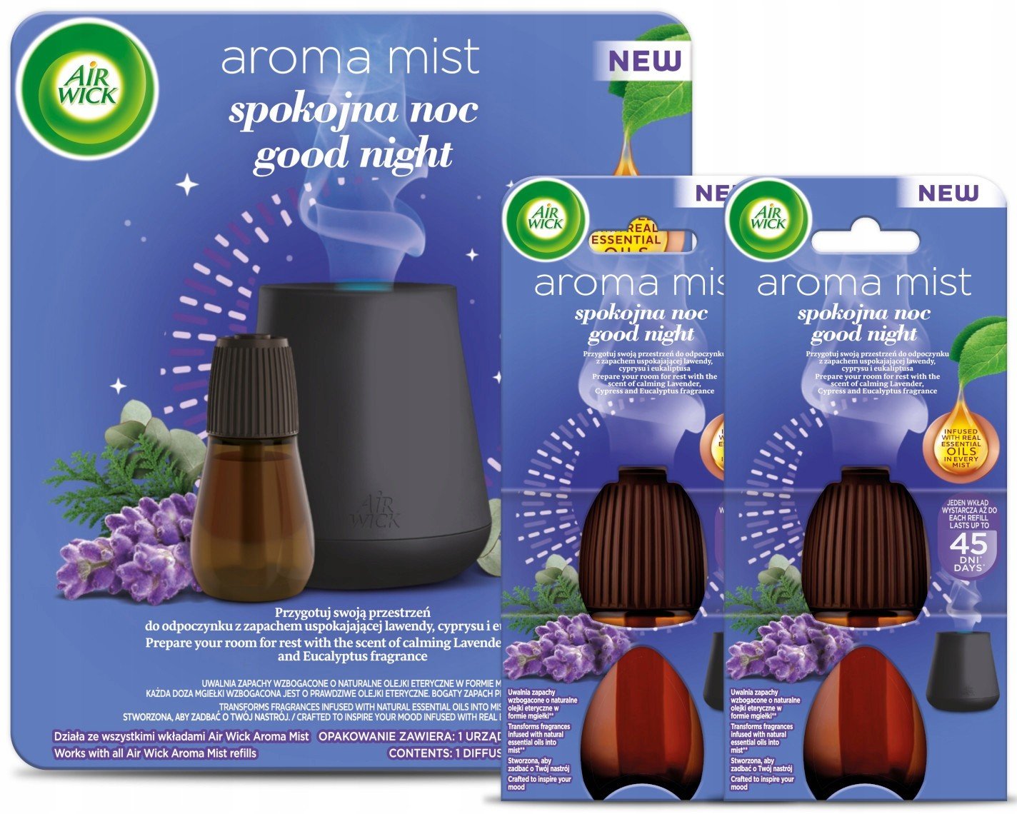 Air Wick Mist osvěžovač set difuzér 3 náplně