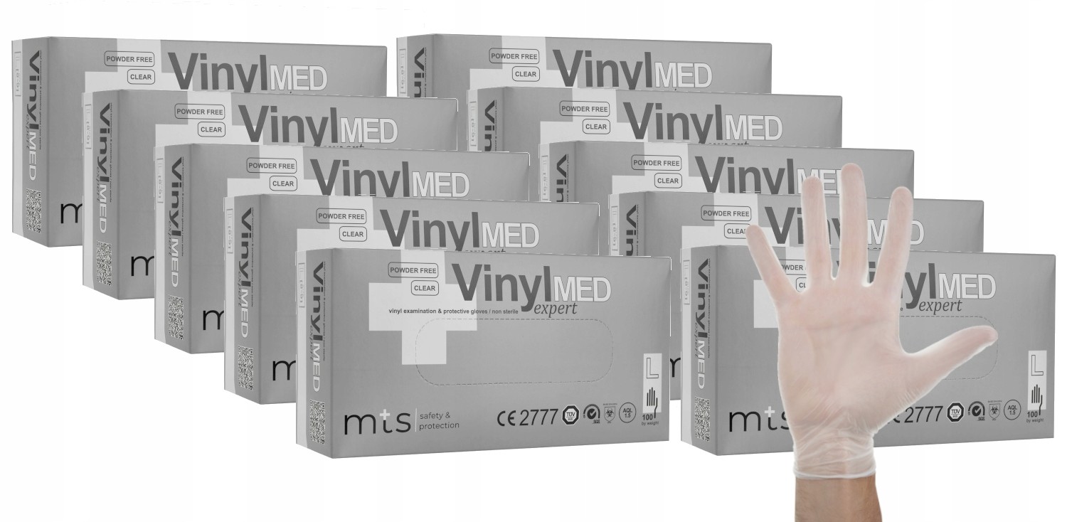 Jednorázové vinylové bezpudrové rukavice VinylMED Clear r. XL 1000ks