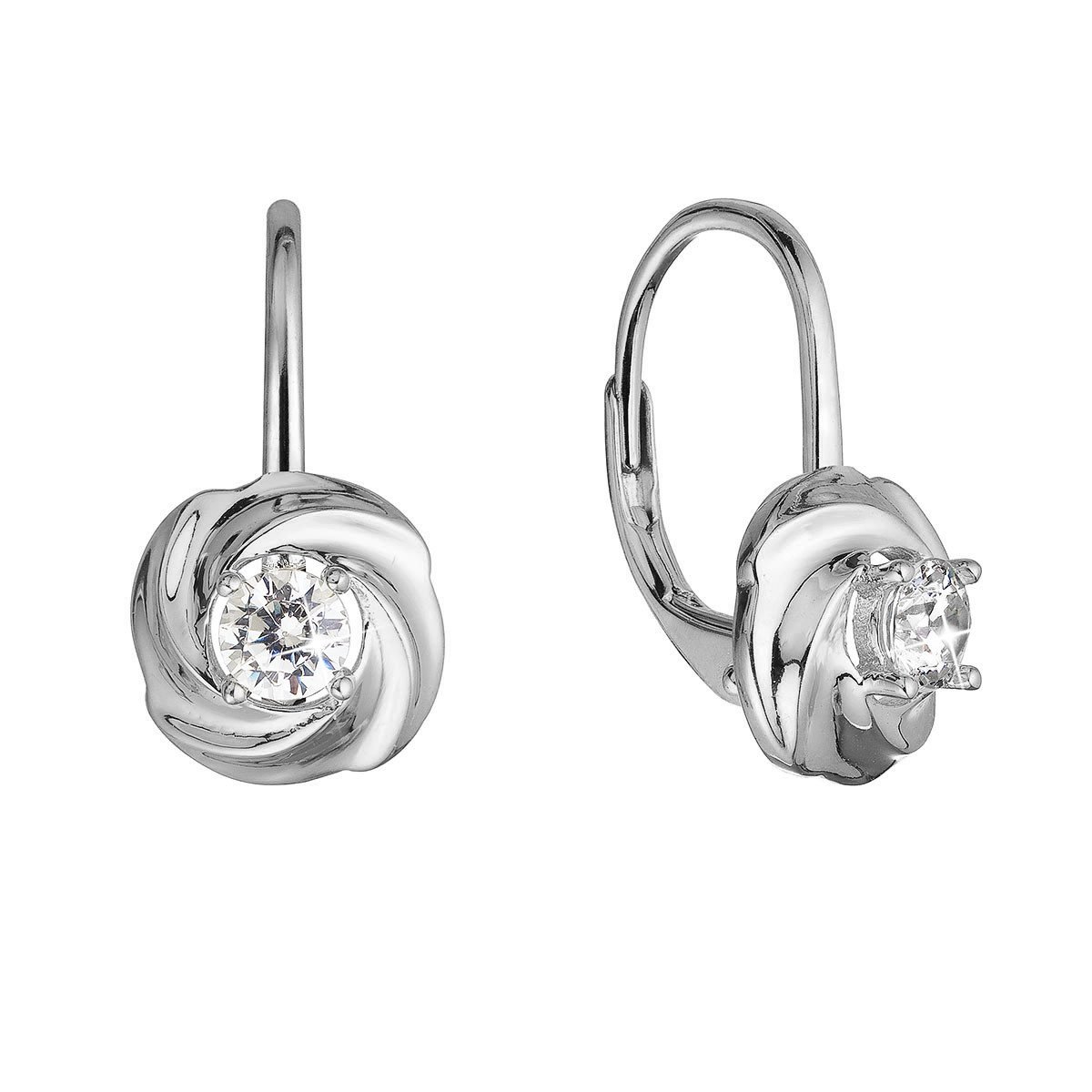 Evolution Group Stříbrné náušnice se zirkonem 11507.1 crystal