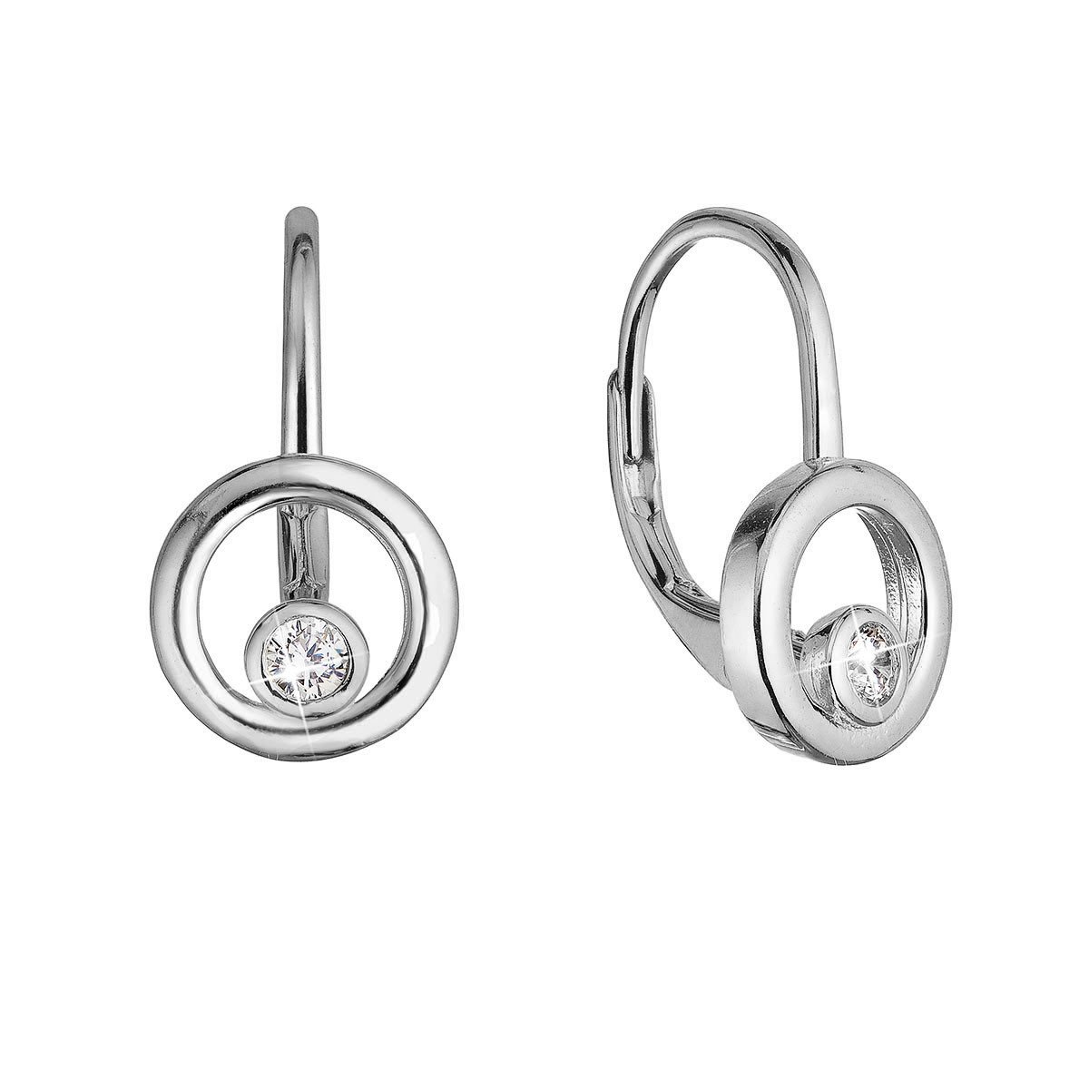 Evolution Group Stříbrné náušnice se zirkonem 11511.1 crystal