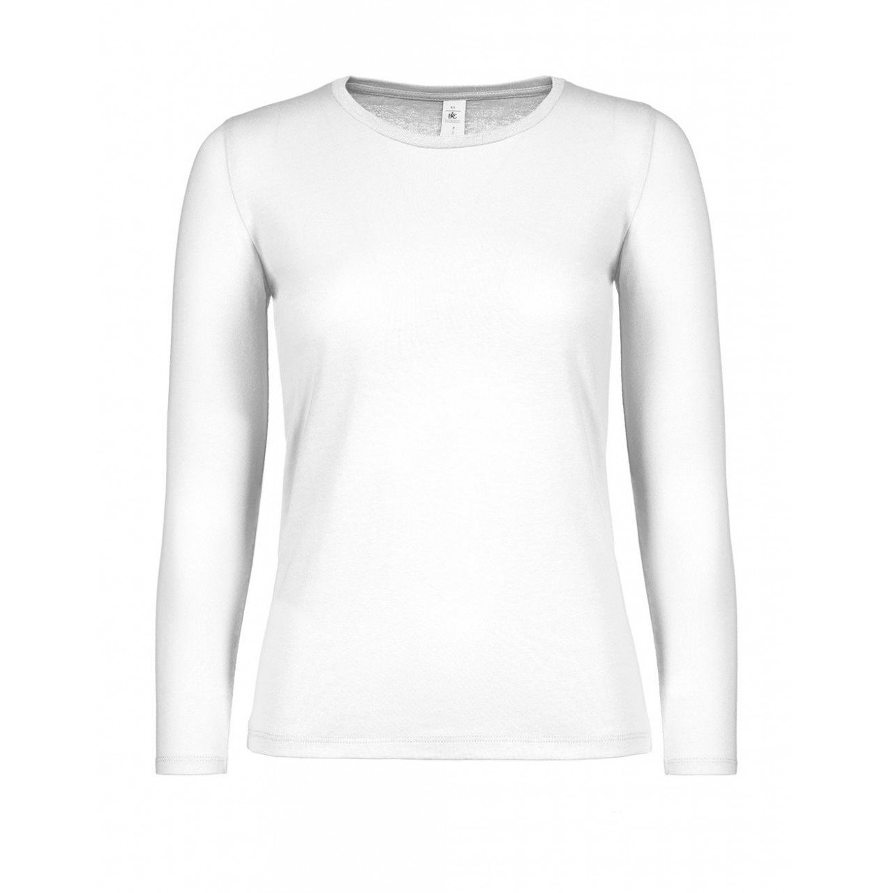 Triko dámské B&C dlouhý rukáv E150 - bílé, S