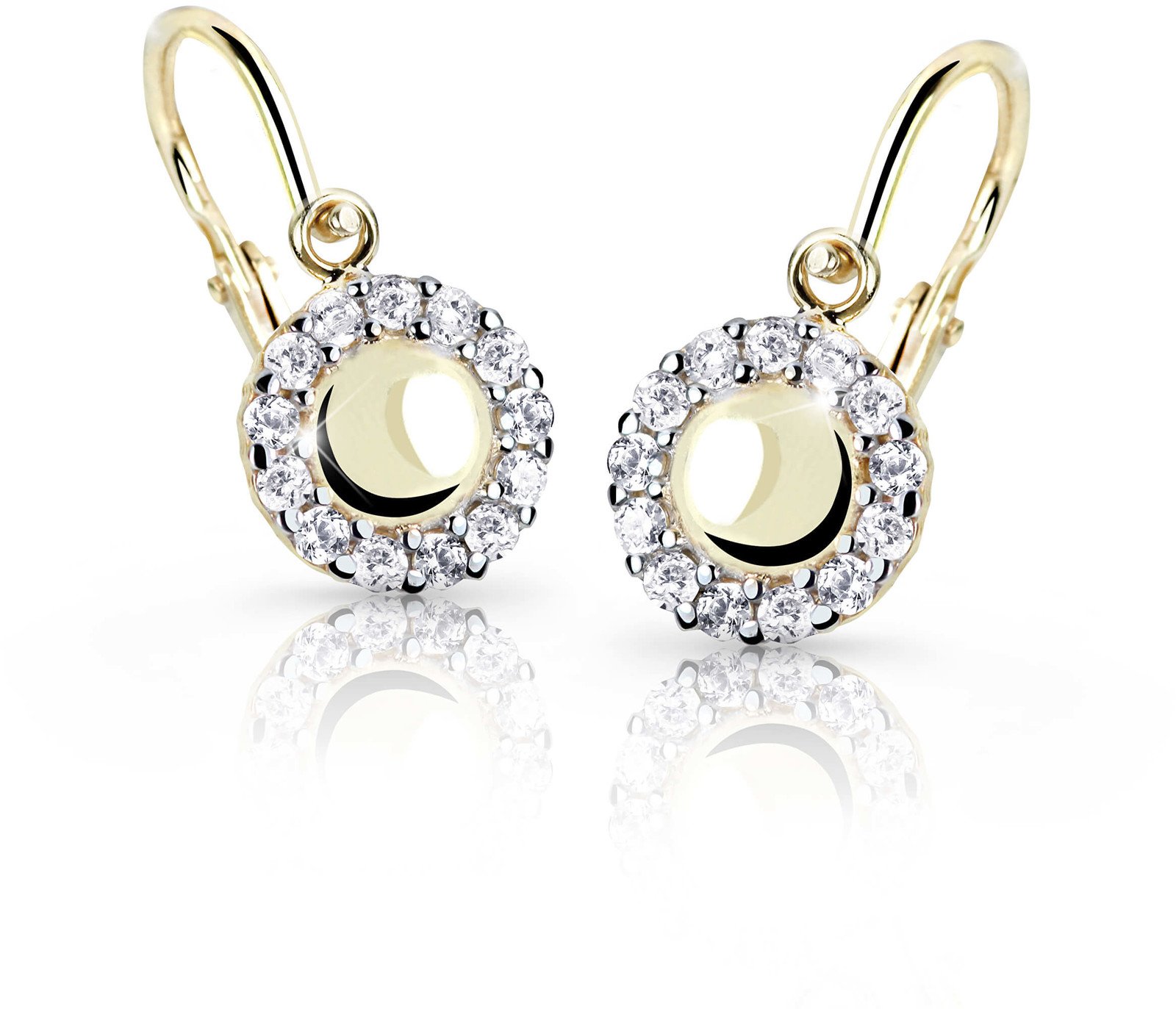 Cutie Jewellery Zlaté dětské náušnice C2750-10-X-1 bílá