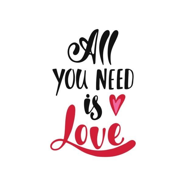 Maroshka Umělecká fotografie All you need is love. Romantic handwritten phrase, Maroshka, (40 x 40 cm)